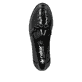 Schwarze Rieker Damen Loafer 45561-01 mit Deko-Kette sowie einem Gummizug. Schuh von oben.