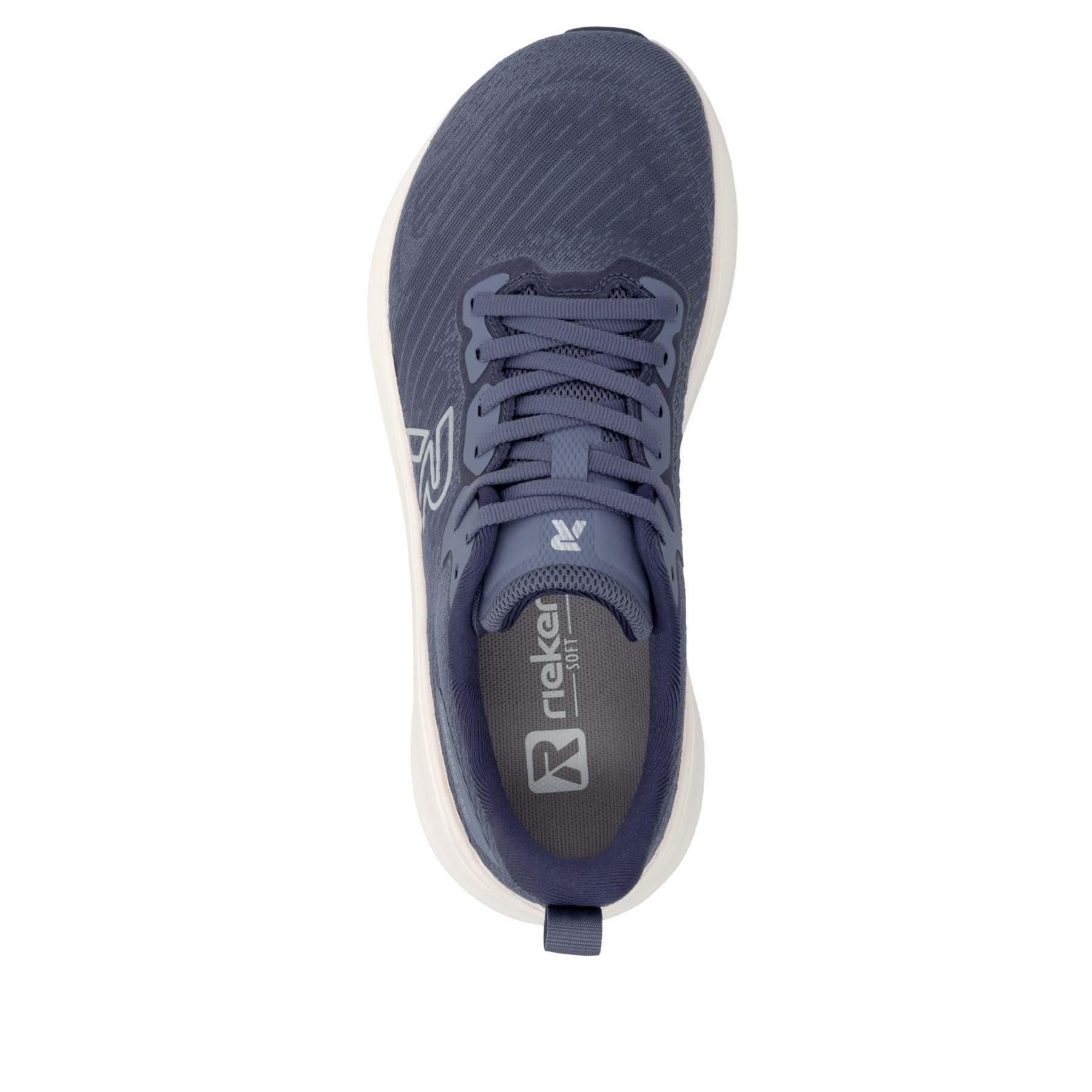 Blaue Rieker Sport Herren Sneaker Low U4301-12. Schuh von oben.