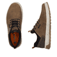 Mocassins Rieker marron hommes 37050-23 avec membrane RiekerTEX hydrofuge. Chaussure vue de dessus, couchée.