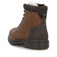 Karamellbraune Rieker Herren Schnürstiefel 33140-25 mit einer robusten Profilsohle. Schuh von hinten