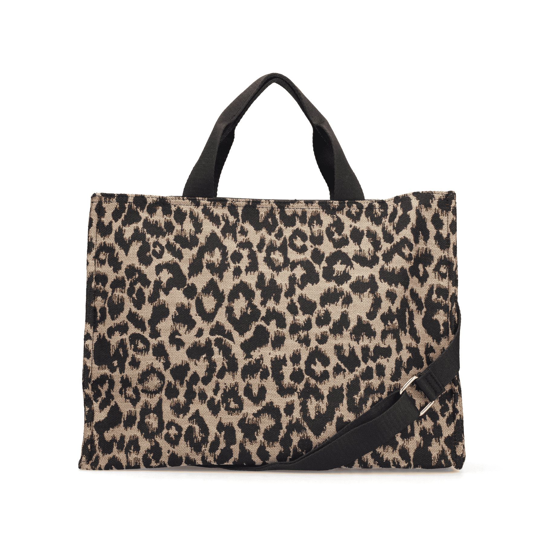 Sac à main Rieker H1070-90 en imprimé animalier avec fermeture éclair et sangle d’épaule amovible et ajustable. Côté gauche.