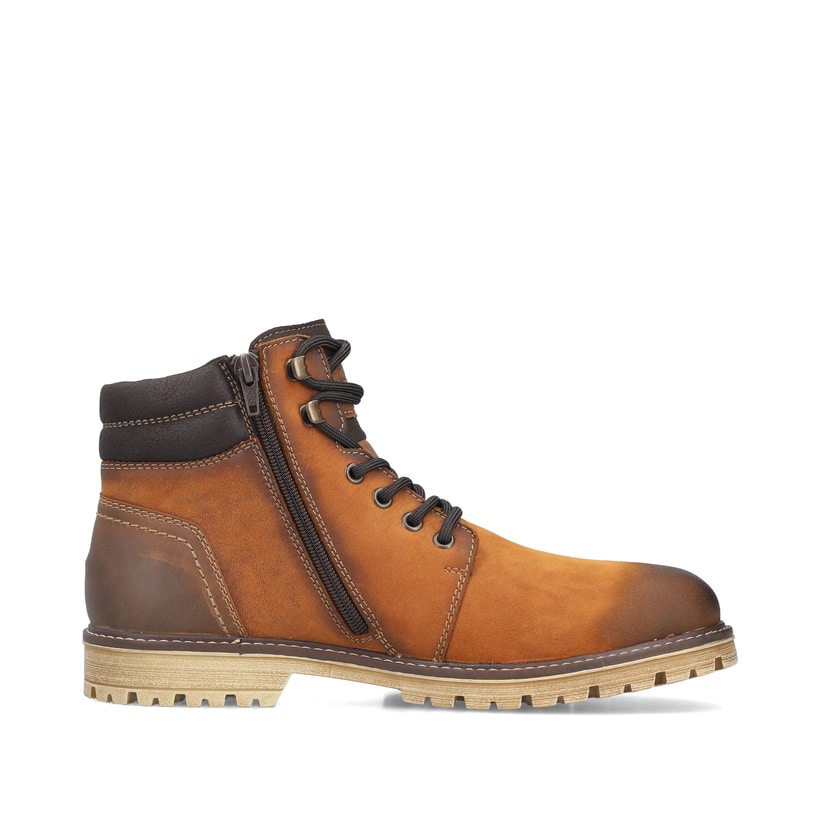 Gelbe Rieker Herren Schnürstiefel F3622-68 aus Rauleder. Schuh Innenseite.