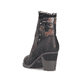 Mehrfarbige Rieker Damen Stiefeletten 96064-90 mit einem Reißverschluss. Schuh von hinten.