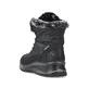 
Nachtschwarze Rieker Damen Schnürstiefel L7742-00 mit Schnürung und Reißverschluss. Schuh von hinten