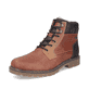 Braune Rieker Herren Schnürstiefel 38832-22 mit wasserabweisender TEX-Membran. Schuh seitlich schräg.