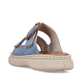 Mules Rieker bleues pour femme V3050-14 avec boucle tendance. Chaussure vue de l'arrière.