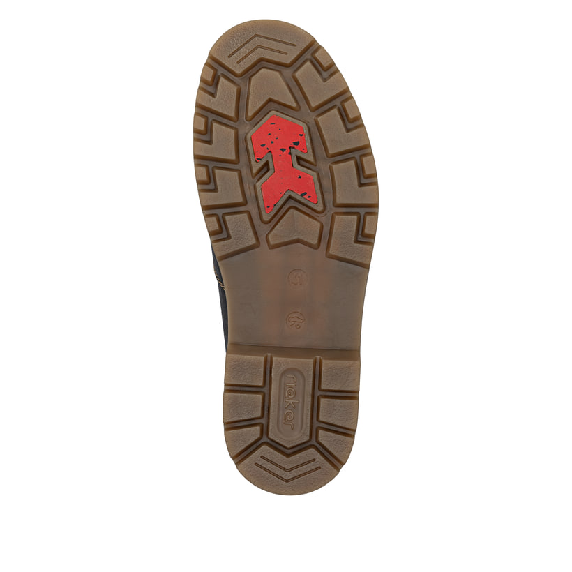 Schwarzbraune Rieker Herren Kurzstiefel 39871-25 mit Reißverschluss sowie Fiber-Grip. Schuh Laufsohle