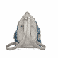 Rieker Damen Rucksack H1055-02 in Schwarz-Gemustert aus Kunstleder mit Reißverschluss. Rucksack getragen.