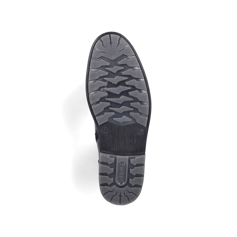 Schwarze Rieker Herren Schnürstiefel F4512-00 aus Glattleder. Schuh Laufsohle.