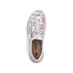 Mehrfarbige Rieker Damen Slipper L3252-90 mit Deko-Reißverschluss sowie Gummizug. Schuh von oben.