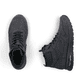 Schwarze Rieker Herren Schnürstiefel B1024-00 mit Rieker Air Sohlenfenster. Schuh von oben, liegend.