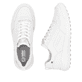 Weiße Rieker Herren Sneaker Low U1101-80 mit Schnürung sowie flexibler Sohle. Schuh von oben, liegend.