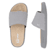 Graue Rieker Herren Pantoletten U3250-40 mit ultraleichter und dämpfender Sohle. Schuh von oben, liegend.
