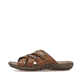Braune Rieker Herren Pantoletten 22090-25 mit der Komfortweite G 1/2. Schuh Außenseite.