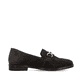 Dunkelbraune Rieker Damen Loafer 46262-25 aus Rauleder mit Schmuckelementen. Schuh Innenseite.