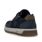 Baskets basses Rieker bleues pour homme 37029-14 avec détails marrons. Chaussure vue de dessus.