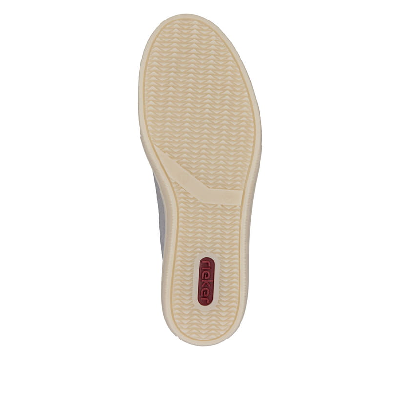 Baskets basses Rieker métalliques pour femme L5955-90 en cuir lisse. Semelle extérieure de la chaussure.
