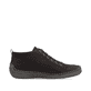 Dunkelbraune Rieker Damen Schnürstiefel 52514-26 mit auffälligem Logo. Schuh Innenseite.