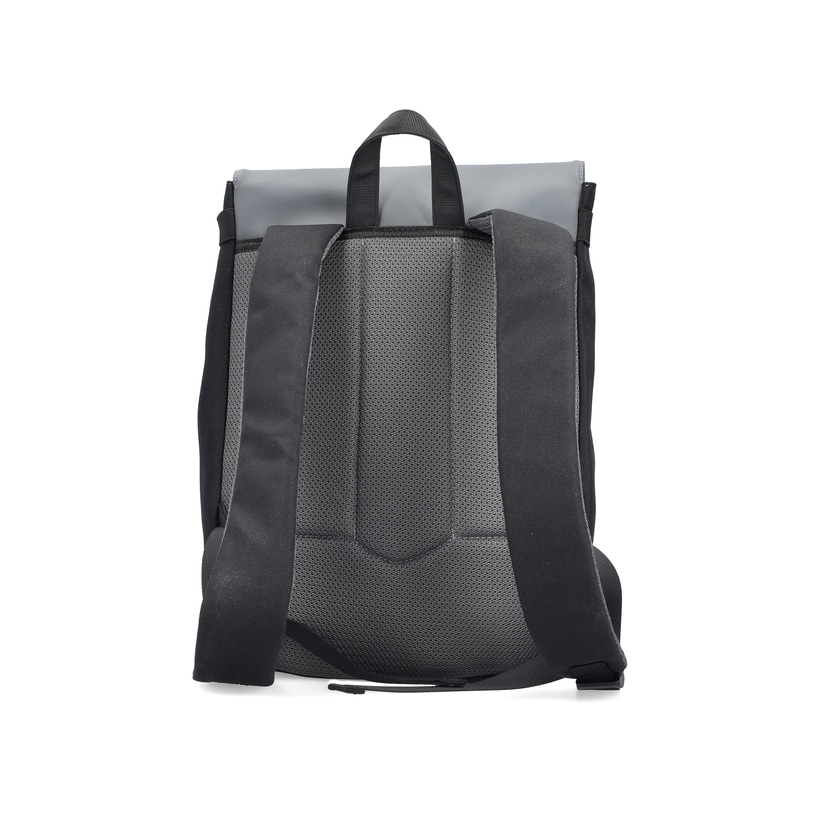 Sac à dos Rieker H5100-42 en gris avec fermeture velcro et compartiment rembourré pour ordinateur portable. Côté gauche.