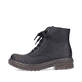 Tiefschwarze Rieker Damen Schnürstiefel 78240-00 mit Schnürung und Reißverschluss. Schuh Außenseite