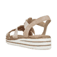 Rosane Rieker Damen Riemchensandalen V0613-90 mit Strasssteinen sowie Gummizug. Schuh von hinten.