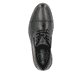 Schwarze Rieker Herren Slipper 14701-00 mit Schnürung sowie Komfortweite G 1/2. Schuh von oben.