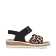 Schwarze Rieker Damen Riemchensandalen V4181-00 mit angesagtem Animal-Print. Schuh Innenseite.