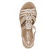 Rosane Rieker Keilsandaletten 619B2-31 mit Schmuckelementen sowie einem Gummizug. Schuh von oben.