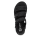 Schwarze Rieker Damen Riemchensandalen W3052-00 mit einem Klettverschluss. Schuh von oben.