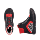 Bottes à lacets Rieker noires pour femmes 45904-00 avec motif saisissant. Chaussure vue de dessus, couchée.
