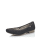Schwarze Rieker Ballerinas 51994-00 mit einer extra weichen Decksohle. Schuh Außenseite gespiegelt.