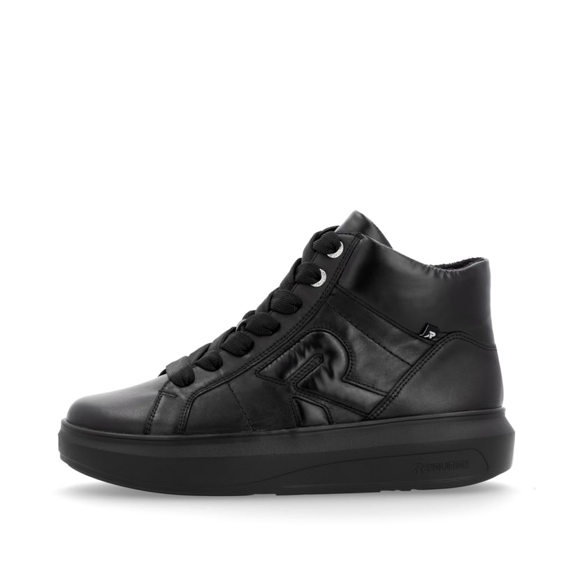Weiße Rieker Damen Sneaker Low W1202-82 mit ultra leichter und flexibler Sohle. Schuh Außenseite gespiegelt.