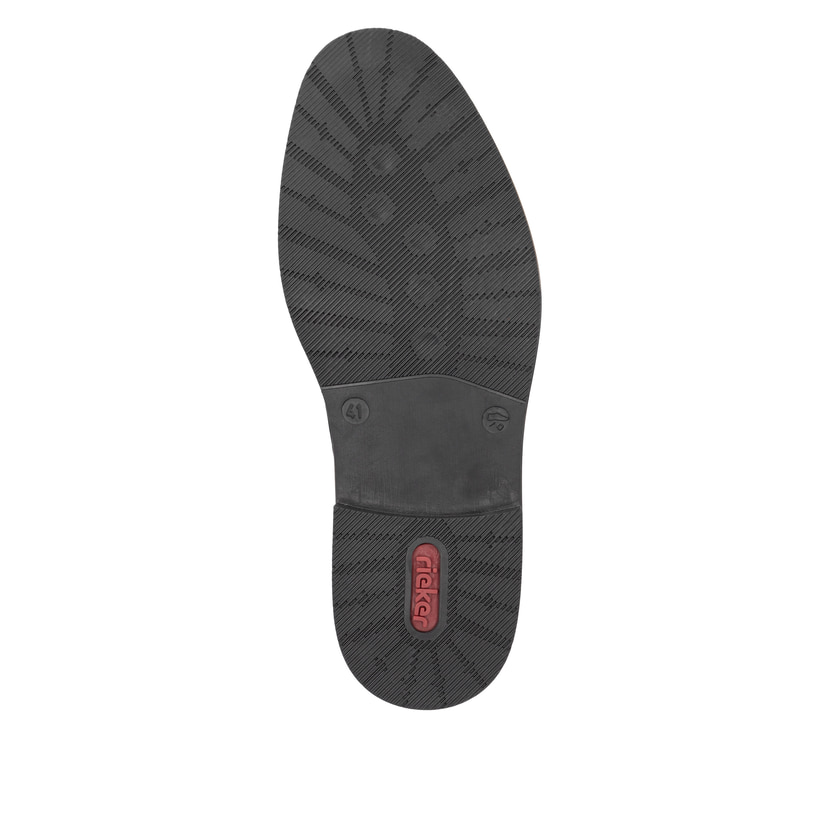 Chaussures à lacets Rieker noires pour homme 13523-00 avec largeur G 1/2. Semelle extérieure de la chaussure.