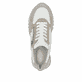 Weiße Rieker Damen Sneaker Low 49010-81 aus Rauleder mit einem Reißverschluss. Schuh von oben.