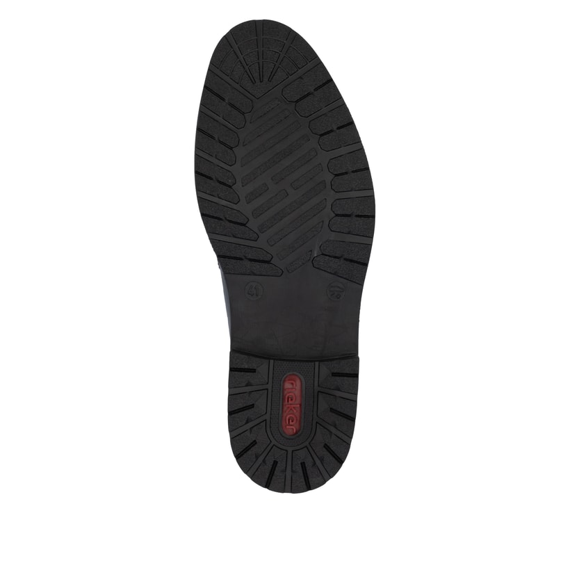 Chaussures à lacets Rieker noires pour hommes 14603-00 en cuir lisse. Semelle extérieure de la chaussure.