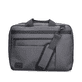 Sac pour ordinateur portable  H5200-43 en gris avec fermeture éclair, compartiment rembourré pour ordinateur portable et bretelles amovibles. Devant.