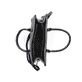 Sac à main Rieker H1013-92 noir avec style raphia et fermeture éclair. Ouvert.