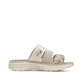 Beige Rieker Damen Pantoletten V8583-90 mit einem Klettverschluss. Schuh Innenseite.