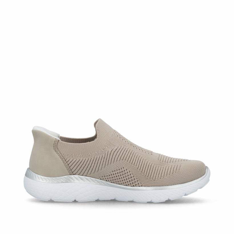 Baskets basses Rieker beiges femme M5072-62 avec option easy in facile. Intérieur de la chaussure.