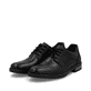 Schwarze Rieker Herren Schnürschuhe 14603-00 mit der Komfortweite G 1/2. Schuhpaar seitlich schräg.