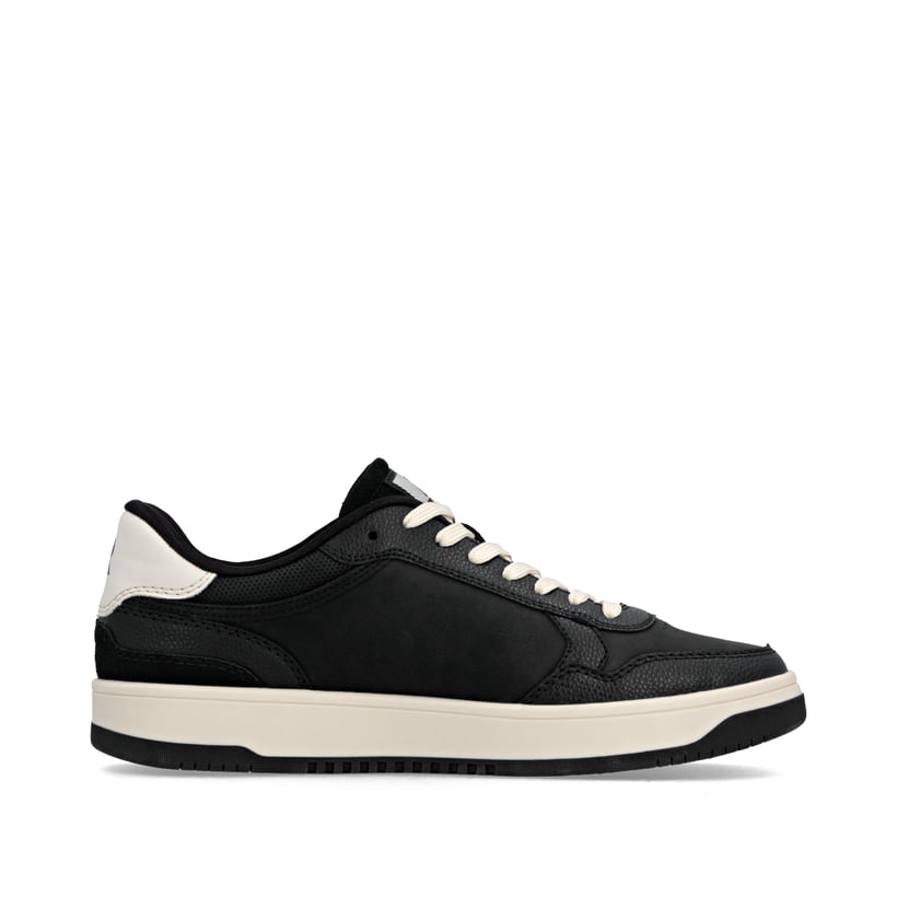 Baskets basses Rieker noires pour homme U1900-00 avec semelle durable. Intérieur de la chaussure.