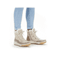 
Hellbeige Rieker Damen Schnürstiefel Y4744-61 mit Schnürung und Reißverschluss. Schuh am Fuß