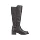Dunkelbraune Rieker Damen Hochschaftstiefel 75490-25 mit einem Reißverschluss. Schuh Innenseite.