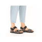 Blaue Rieker Damen Trekkingsandalen 68851-14 mit einem Klettverschluss. Schuh am Fuß.
