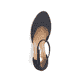 Blaue Rieker Pumps 41050-15 mit Klettverschluss sowie extra weicher Decksohle. Schuh von oben.