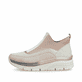Rosane vegane Rieker Damen Sneaker High 48053-31 mit einem Reißverschluss. Schuh Außenseite.
