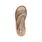 Grüngraue Rieker Damen Riemchensandalen 60866-54 mit einem Klettverschluss. Schuh von oben.