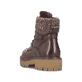 Dunkelbraune Rieker Damen Schnürstiefel 92920-25 mit einem Reißverschluss. Schuh von hinten.