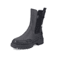 
Nachtschwarze Rieker Damen Chelsea Boots Y9371-00 mit einer leichten Profilsohle. Schuh seitlich schräg
