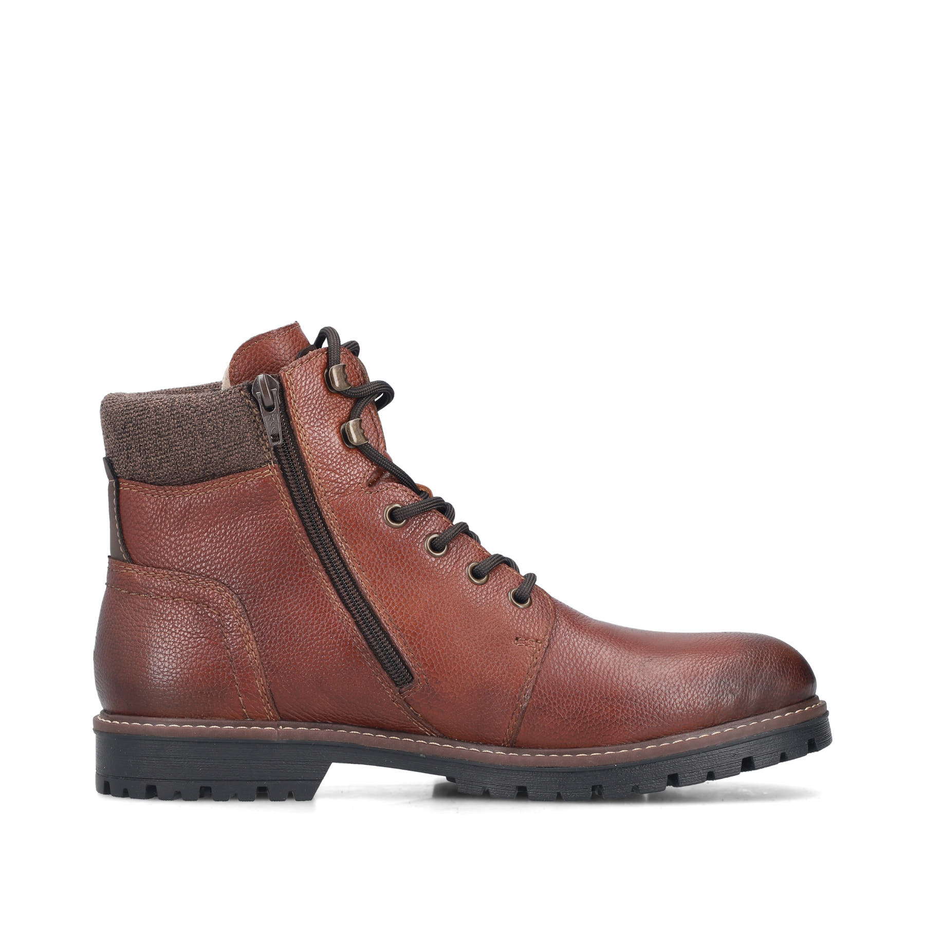 Braune Rieker Herren Schnürstiefel F3616-24 aus Glattleder. Schuh Innenseite.
